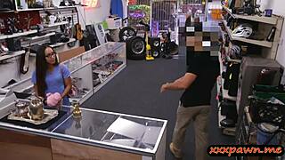 brunette glasses babe screwed hard by monster cock pov