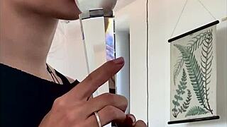 Juicy Lara Masturbates Wild on Commercial Set Close-Up!!