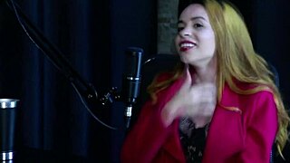 jhocy teases in sheer red lingerie during podcast prelims with bia hot swingers watching close
