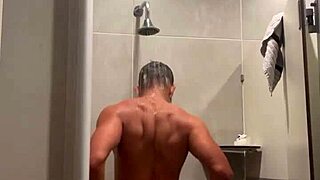 gym shower vibes with my red thong on point 💦😏