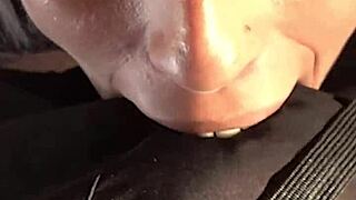 A blowjob from petite Candie Cross wakes me up right every morning