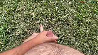 FALL ARRIVES FOR INTENSE OUTDOOR MASTURBATION Barefoot Young Solo Cock Stroking Part 1