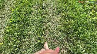 FALL ARRIVES FOR INTENSE OUTDOOR MASTURBATION Barefoot Young Solo Cock Stroking Part 1