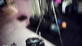 behind the scenes this glasses brunette screams as italian machine pounds her pussy hardcore