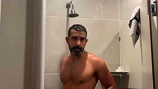 gym shower vibes with my red thong on point 💦😏