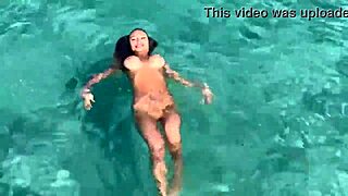 Monika Fox Strips Naked Pool Swim In Exotic Country Heat
