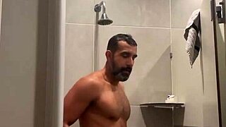 gym shower vibes with my red thong on point 💦😏