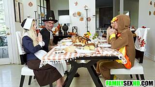 stepfamily gathers for thanksgiving but ends up in TABOO FUCKS with daddy and mommy