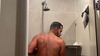 gym shower vibes with my red thong on point 💦😏