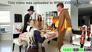 stepfamily gathers for thanksgiving but ends up in TABOO FUCKS with daddy and mommy