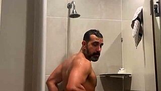 gym shower vibes with my red thong on point 💦😏