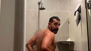 gym shower vibes with my red thong on point 💦😏