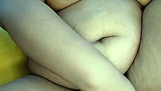 Ebony BBW Fingers Her Fat Belly And Big Tits To Moaning Orgasm Solo