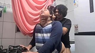 Stepmom draws young man into tempting private moment.