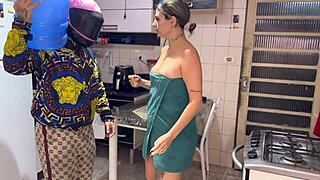 Naked Wife Fucks Water Delivery Guy's Cock Raw At Door!