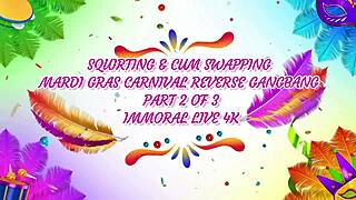 horny amy brooke and curvy girls lick asses at wild orgy party