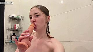 bet you'd love watching princess victoria's wet redhead mouth suck cock close up in the bathroom
