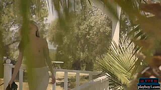 PERKY BLONDE MILF MODEL RIPS CLOTHES OFF FLASHING SHAVED PUSSY AND HUGE FAKE TITS