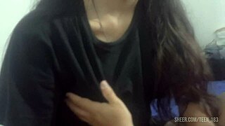 whoa this slim 18yo teen lets me squeeze her perfect natural tits 😍