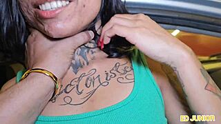 Ed junior meets teen brunette at club takes her motel bareback creampie ride