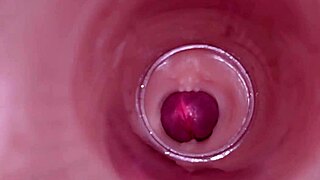 internal camera shows deep creampie insemination close up