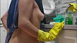 mia niqab shakes ass closeup with dildo toys in lingerie homemade 🍑🔥