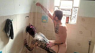 fucking my stepsis bareback in the steamy bath tub