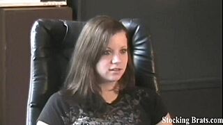 Yo check Holly peeling off those sexy fishnets for foot tease action