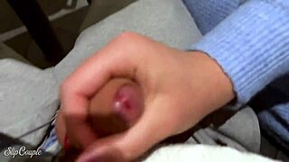 Cute babe's sloppy deepthroat blowjob after table handjob ends with cum gulp in public toilet