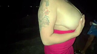 husband spots wife's stretched pussy after huge cock flashing