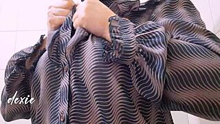 Pinay chubby housewife sneaks office break 😍 squeezing her huge natural tits and puffy nipples close-up 👅💦