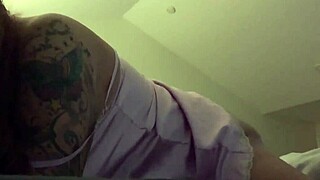 Girlfriend's pink satin leads to explosive pussy orgasm