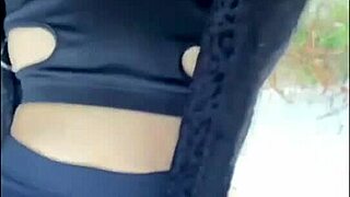 Skinny Russian Ki-Sim Strips Naked on Street for Wild Outdoor Fuck with Old Stranger!