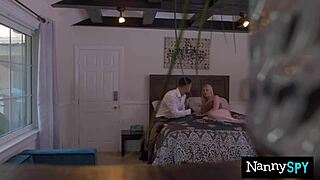Nanny drops lesbian act rides boss cock