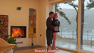 couple enjoys intimate moments during their holiday getaway