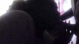 Rough Homemade Black Slut Deepthroats Neighbor's Cock Swallowing Every Thick Load