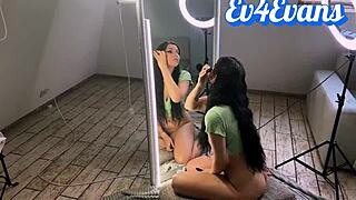 Fucked my gf's throat n pussy mirror!