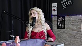 blonde kyra sex demonstrates anal sex boquete and cu moans in sheer red