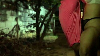 dude spreads his girl's thick legs wide open right in the neighborhood alley for some hot action