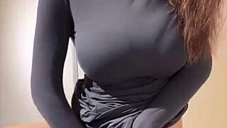stepmom strokes her leaking milky tits to a shaking orgasm