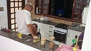 Hotwife takes anal pounding in bar pantry