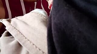 roommate sneaks blowjob on sisters husband who films her sucking his big cock secretly