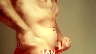 blue-eyed tattooed amateur strokes his monster cock solo after lockup