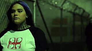 overwhelmed by how this goth latina's ass takes ghost face's rough halloween pounding