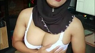 Black hijab trans slut strokes cock to cum explosion!