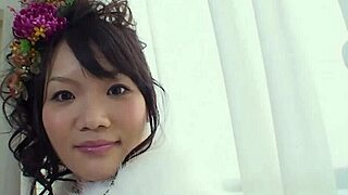 Geisha Asian Babe Flashes Cunt in Interview Before Pussy Fingering