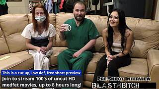 blaire celeste grabs nurse gloves backstage sucks patient cock then takes cum blast