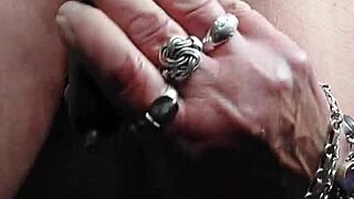 granny slut rams hairy pussy with thick cucumber in kitchen