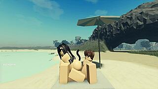 creampie blasting my roblox catgirl hard right on the beach sands 🌊😻💦