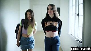 gizelle blanco hides spying on maya woulfe and hazel moore in the room watching intently